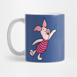 Little Pig with Awareness Ribbon Butterfly (Blue) Mug